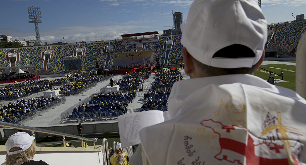 Папа Фрања одржао мису на празном стадиону, Грузија