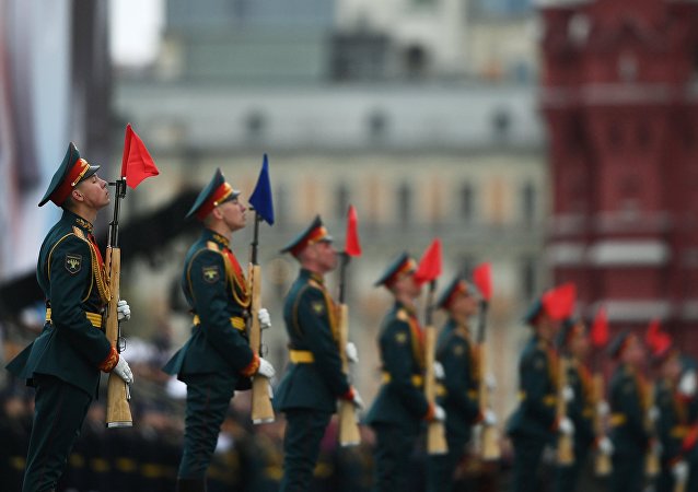 Руски војници на паради поводом 72. годишњице победе у Великом отаџбинском рату, на Дан победе, 9. мај 2017.