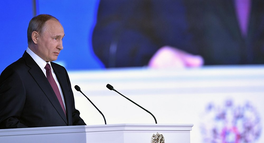 Руски председник Владимир Путин обраћа се Федералној скупштини